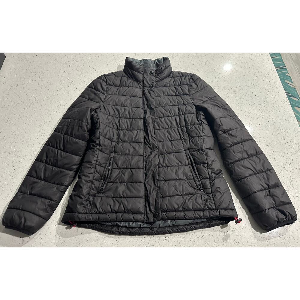 American Eagle Women's Long Sleeve Full Zipper Black Puffer Jacket Size: XL